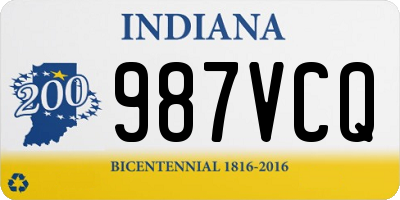 IN license plate 987VCQ