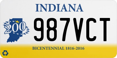 IN license plate 987VCT