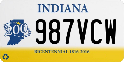 IN license plate 987VCW