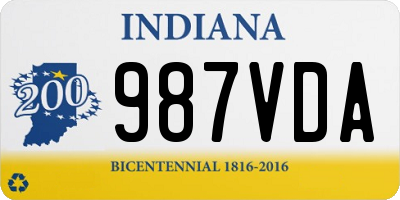 IN license plate 987VDA