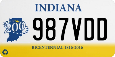 IN license plate 987VDD