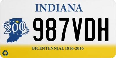 IN license plate 987VDH