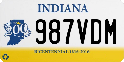 IN license plate 987VDM