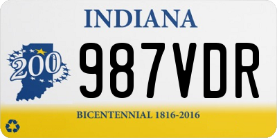 IN license plate 987VDR