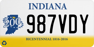 IN license plate 987VDY