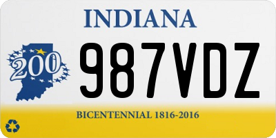 IN license plate 987VDZ