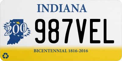 IN license plate 987VEL
