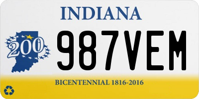 IN license plate 987VEM