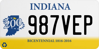 IN license plate 987VEP