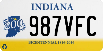 IN license plate 987VFC