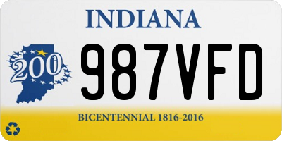 IN license plate 987VFD