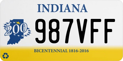 IN license plate 987VFF