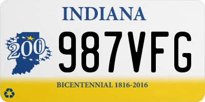 IN license plate 987VFG