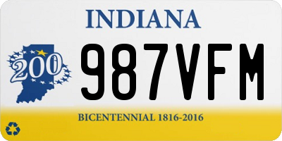 IN license plate 987VFM