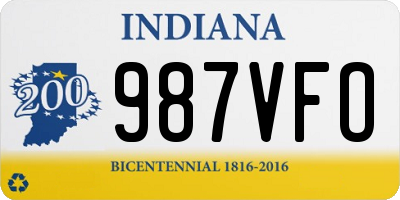 IN license plate 987VFO