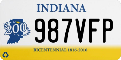 IN license plate 987VFP