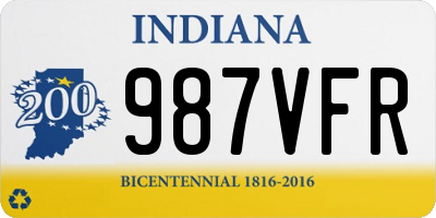 IN license plate 987VFR