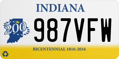 IN license plate 987VFW