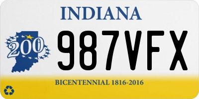 IN license plate 987VFX