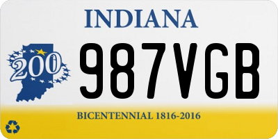 IN license plate 987VGB