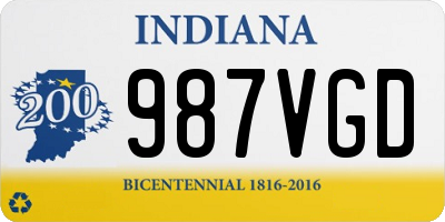 IN license plate 987VGD