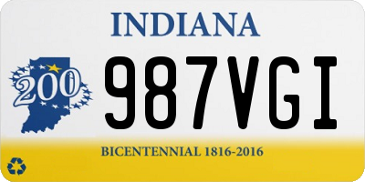 IN license plate 987VGI