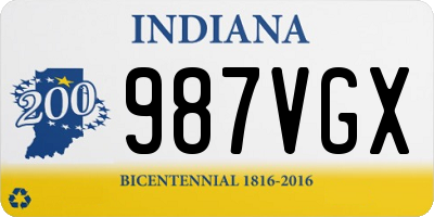 IN license plate 987VGX