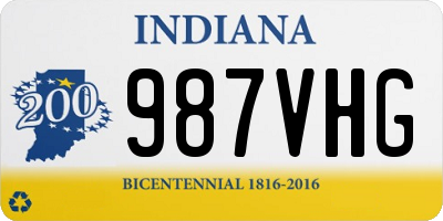 IN license plate 987VHG