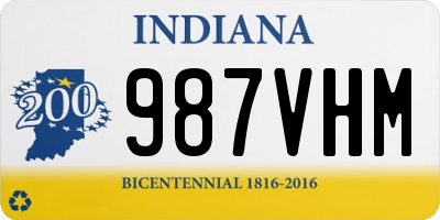 IN license plate 987VHM