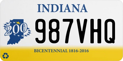 IN license plate 987VHQ