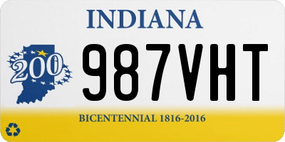 IN license plate 987VHT