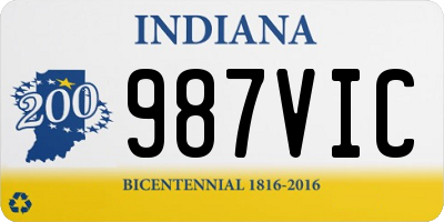 IN license plate 987VIC