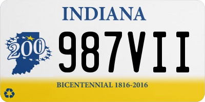 IN license plate 987VII