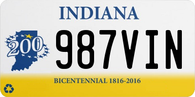 IN license plate 987VIN