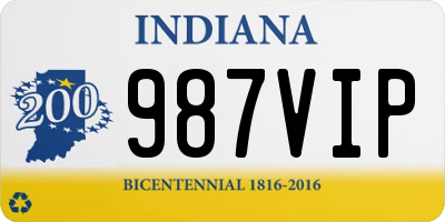 IN license plate 987VIP