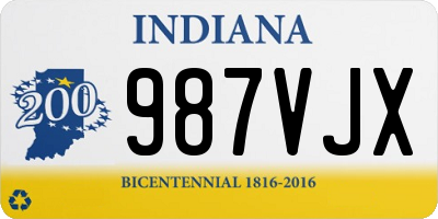 IN license plate 987VJX