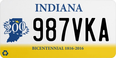 IN license plate 987VKA