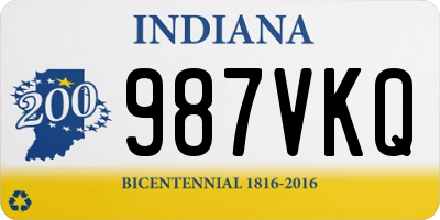 IN license plate 987VKQ