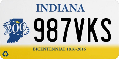 IN license plate 987VKS