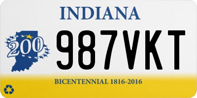 IN license plate 987VKT