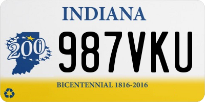 IN license plate 987VKU