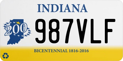 IN license plate 987VLF