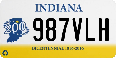 IN license plate 987VLH