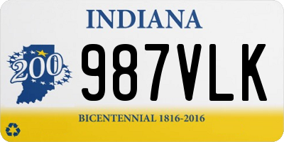 IN license plate 987VLK