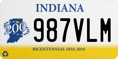 IN license plate 987VLM