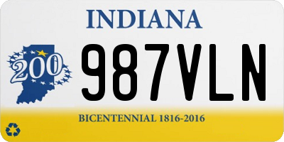 IN license plate 987VLN