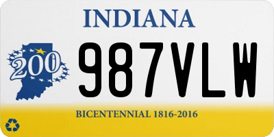 IN license plate 987VLW