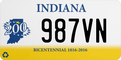 IN license plate 987VN