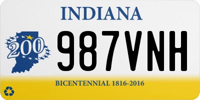 IN license plate 987VNH