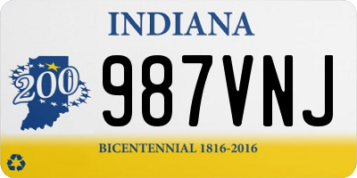 IN license plate 987VNJ